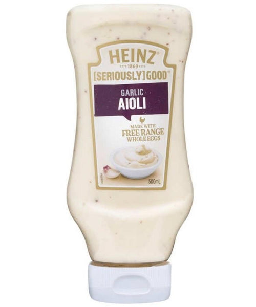 Heinz Mayonnaise Garlic Aioli Squeeze 500ml Lcm 9137