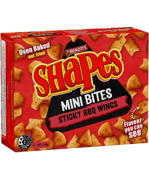 Arnotts Shapes Mini Bites Sticky BBQ Wings 140g